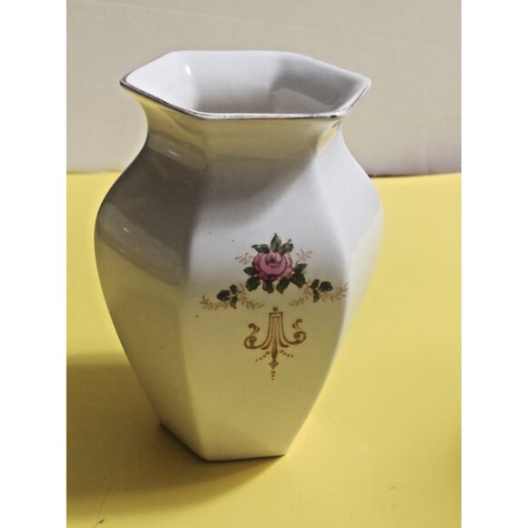 Antique Crown Ducal Ware Regal Floral Vase Hexagon Art Deco 1925 - Picture 4 of 8